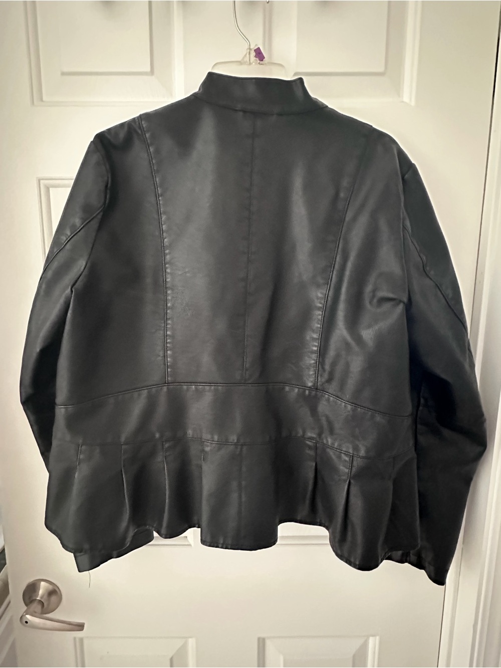 Baccini Black Faux Leather Jacket - Picture 3 of 4